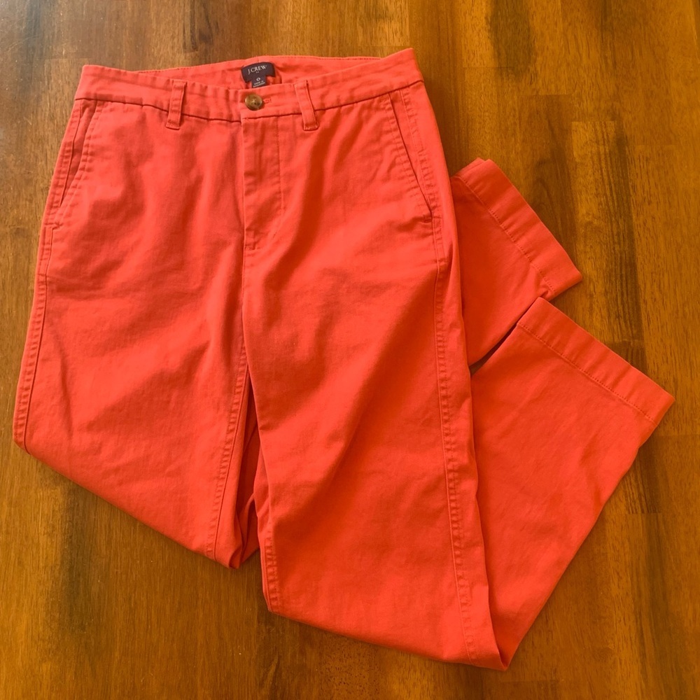 J.Crew casual chinos pants size 0 Dark Salmon zip and button pockets